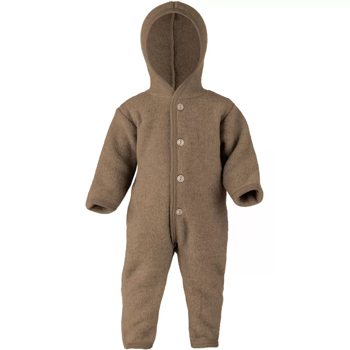 Engel Natur - Hooded Overall in Organic Merino Wool, Walnut