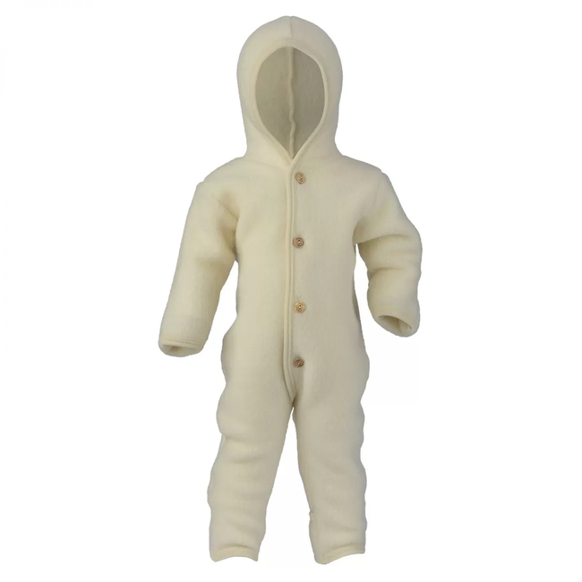 Engel Natur Engel Natur - Hooded Overall in Organic Merino Wool, Natural