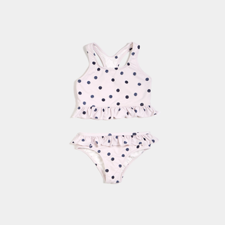 Miles Baby Miles Baby - Two-Piece Ruffled Swimsuit, Lavender Polka Dot