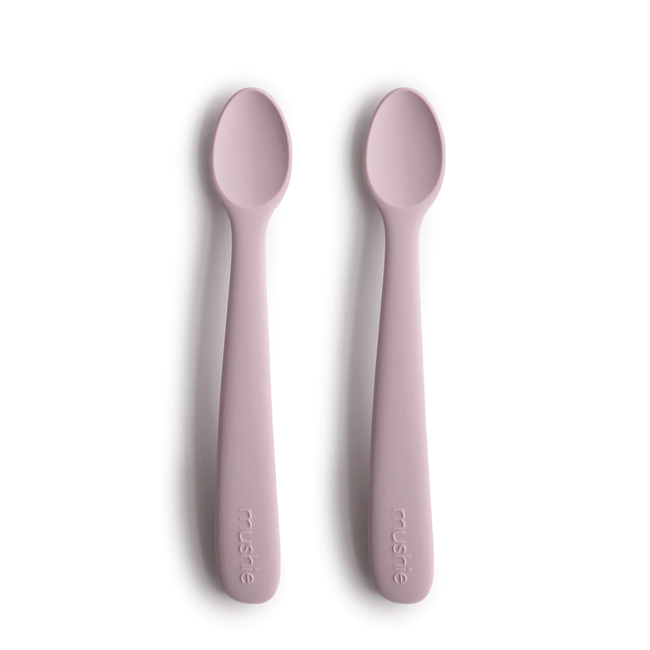 Mushie Silicone Baby Feeding Spoons | 2 Pack (Daffodil)