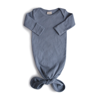 Mushie Mushie - Organic Ribbed Cotton Knotted Gown, Tradewinds