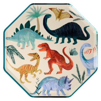 Meri Meri Meri Meri - Pack of 8 Paper Plates, Dinosaur Kingdom