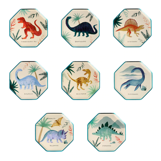 Meri Meri Meri Meri - Pack of 8 Small Paper Plates, Dinosaur Kingdom