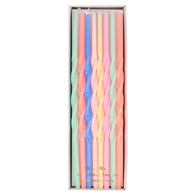 Meri Meri Meri Meri - Set of 16 Twisted Candles, Multicolor