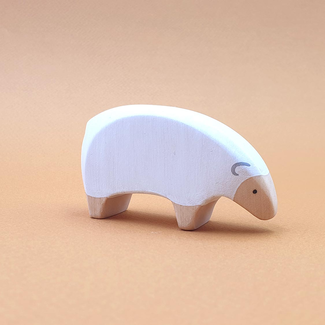 Brin d'ours Brin d'Ours - Wooden Animal, Eating White Sheep