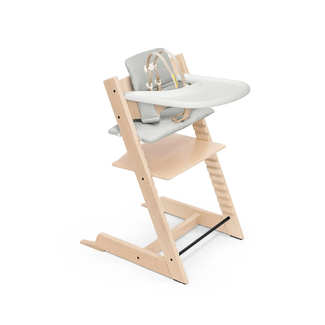 Stokke Stokke Tripp Trapp - High Chair Set with Cushion and Tray, Natural Nordic Grey