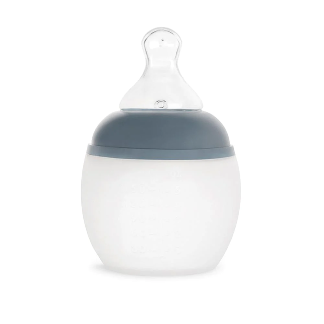 Elhée Elhée - Silicone Soft Baby Bottle 150ml, Blue Grey