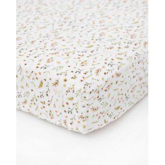 Little Unicorn Little Unicorn - Drap Contour en Mousseline de Coton Biologique, Champ Fleuri