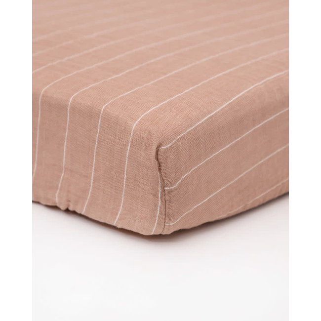 Little Unicorn Little Unicorn - Cotton Muslin Crib Sheet, Purple Stripe