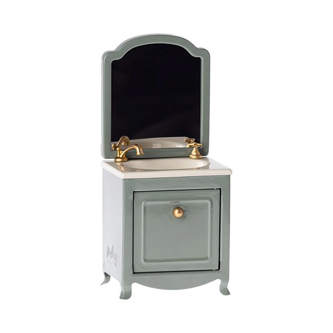 Maileg Maileg - Sink Dresser with Mirror, Dark Mint