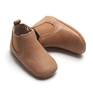 Consciously Baby Consciously Baby - Soft Sole Waxed Leather Chelsea Boot, Sand