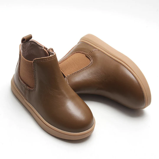 Consciously Baby Consciously Baby - Hard Sole Waxed Leather Chelsea Boot, Espresso