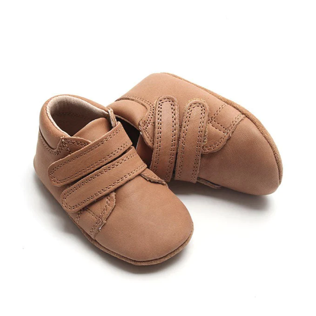 Consciously Baby Consciously Baby - Chaussures à Semelle Souple en Cuir Ciré, Sable