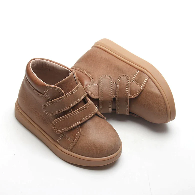 Consciously Baby Consciously Baby - Chaussures à Semelle Rigide en Cuir Ciré, Camel Foncé