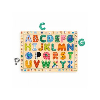 Djeco Djeco - Educational Wooden Puzzle, Alphabet