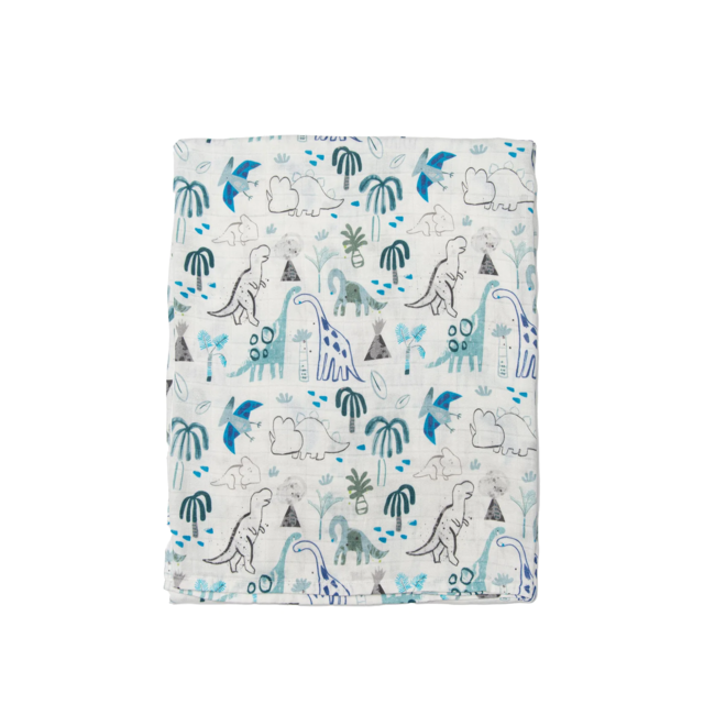 Loulou Lollipop Loulou Lollipop - Bamboo Muslin Swaddle, Dinosaurs