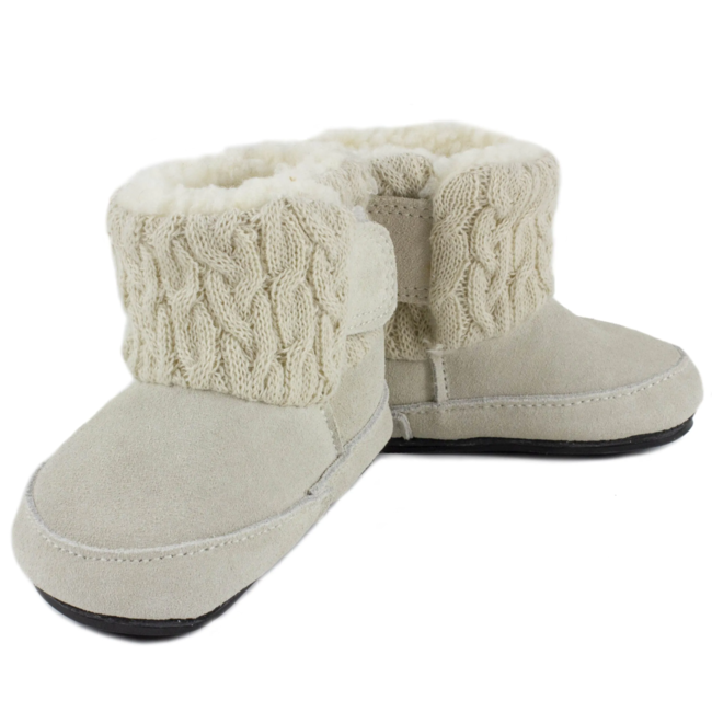 Jack & Lily Jack & Lily - Cable Knit Genuine Suede Boots Brooke, White