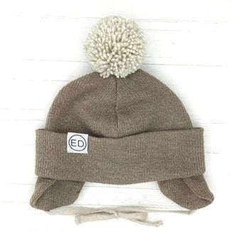 ED Design ED Design - Junior Heather Hat with Ears and Pompom, Taupe
