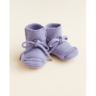 Hvid Knitwear Hvid Knitwear - Merino Wool Booties, Lilac, 0-9 months