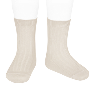 Condor Condor - Rib Short Socks, Basic Linen