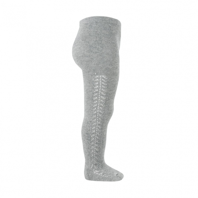 Condor Condor - Warm Tights with Side Openwork, Aluminium