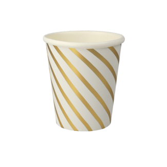 Meri Meri Meri Meri - Pack of 8 Paper Cups, Gold Swirl