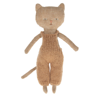 Maileg Maileg - Kitten, Ginger with Knitted Overalls