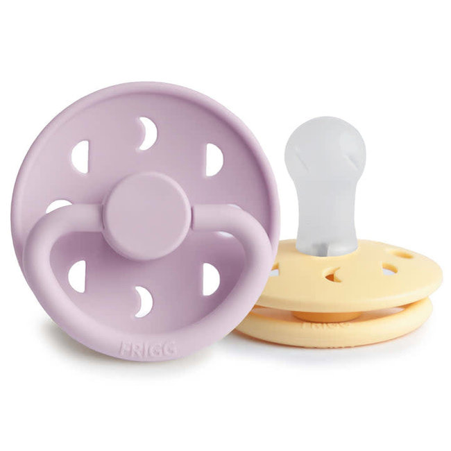 Frigg Frigg - Set of 2 Silicone Pacifiers, Moons Lilac and Daffodil