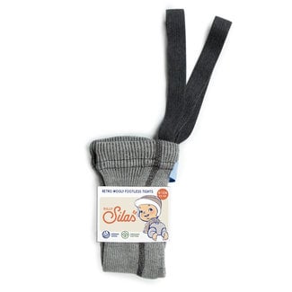 Silly Silas Silly Silas - Wooly Warmy Footless Tights with Braces, Granite Grey, 6-12 months