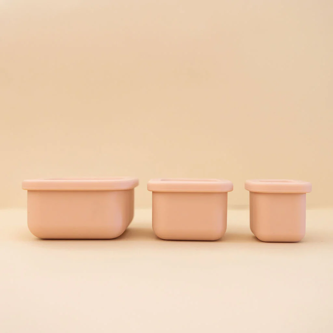Minika Minika - Set of Silicone Snack Containers, Blush
