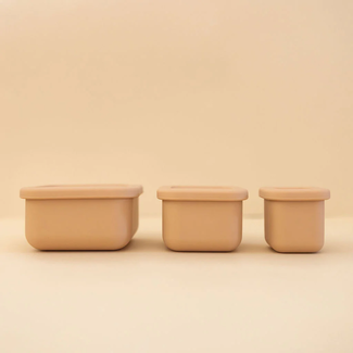 Minika Minika - Set of Silicone Snack Containers, Natural