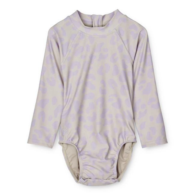 Liewood Liewood - Maxime Long Sleeved Swimsuit, Leopard Spots Lilac