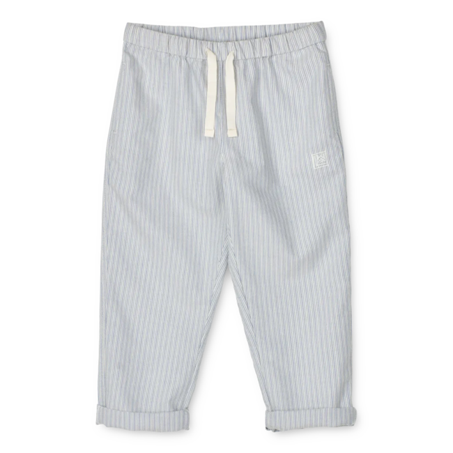 Liewood Orlando Organic Cotton Pants, Stripes Cream and Riverside