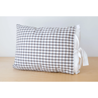 Bouton Jaune Bouton Jaune - Cover Pillow 12x16 Inches with Bow, Once Upon a Time, Gingham