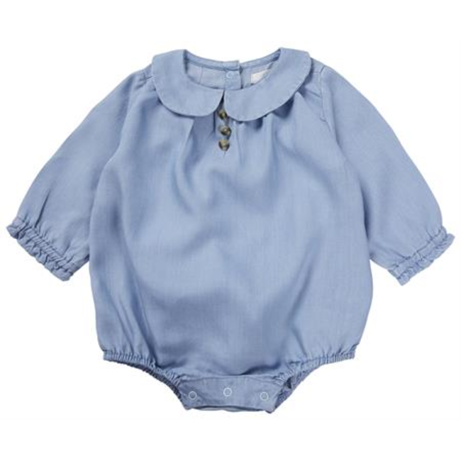 Noppies Noppies - Collar Bubble Onesie Napa, Brilliant Blue