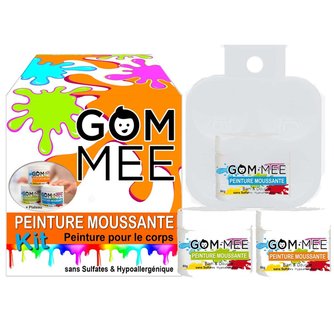 Gom.mee GOM.MEE - Foaming Body Paint Cleanser Gift Box, Blue, Green and Orange