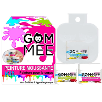 Gom.mee GOM.MEE - Boîte Cadeau Nettoyant Peinture Moussante pour le Corps, Bleu, Vert et Rose