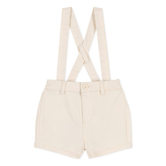 Petit Bateau Petit Bateau - Cotton Suspender Shorts, Cream