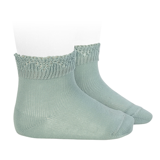 Condor Condor - Ceremony Short Openwork Socks, Sea Mist Green