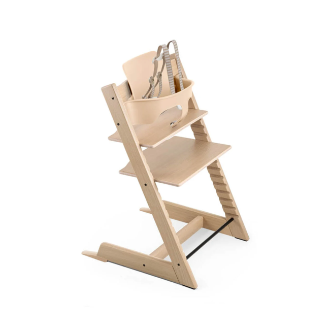 Tripp Trapp High Chair and Cushion with Stokke Tray -- Oak Natural