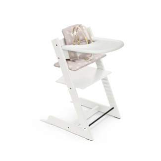 Stokke Stokke Tripp Trapp - High Chair Set with Cushion and Tray, White Stars Silver