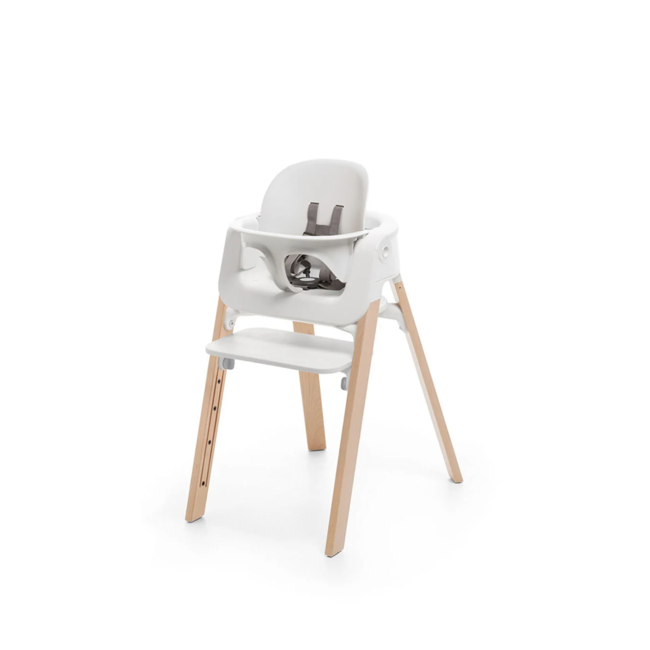 Stokke Stokke Steps - High Chair, Natural Legs, White Baby Set and Seat