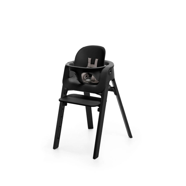 Stokke Stokke Steps - High Chair, Black Legs, Black Baby Set and Seat