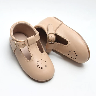 Consciously Baby Consciously Baby - Chaussures à Semelle Rigide en Cuir Pétale, Miel