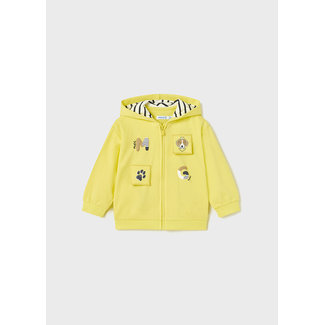 Mayoral Mayoral - Hooded Fleece Jacket, Lemon Yellow