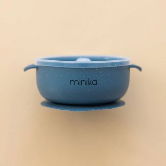 Minika Minika - Silicone Bowl and Transparent Lid, Indigo
