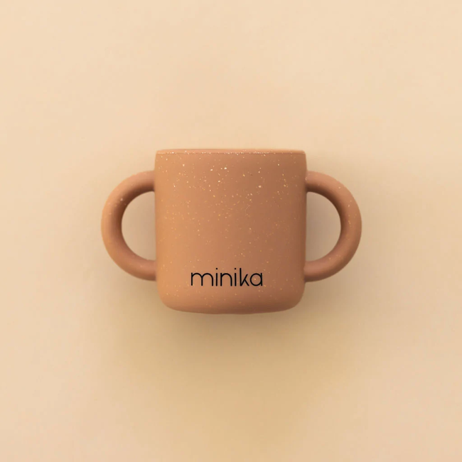 Minika Minika - Silicone Learning Cup with Handles, Almond