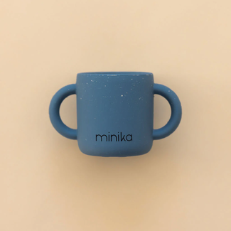 Minika Minika - Tasse d'Apprentissage en Silicone avec Poignées, Indigo