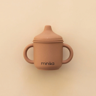 Minika Minika - Verre à Bec en Silicone avec Poignées, Amande