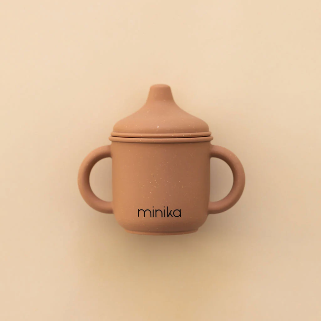 Minika Minika - Silicone Sippy Cup with Handles, Almond